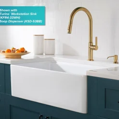 Sale Oletto Single Handle Pull-Down Kitchen Faucet in Brushed Brass Single Hole