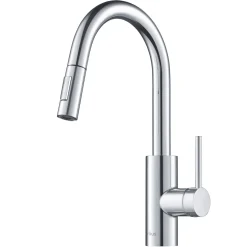 Online Oletto Single Lever Pull Down Kitchen Faucet in Chrome Single Hole