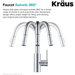 Online Oletto Single Lever Pull Down Kitchen Faucet in Chrome Single Hole