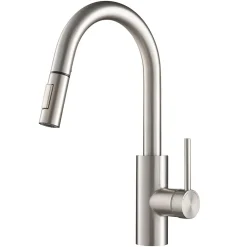 New Oletto Single Lever Pull Down Kitchen Faucet in Spot Free all-Brite Stainless Steel Single Hole