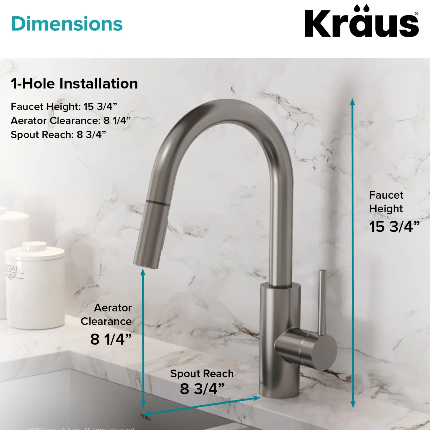 New Oletto Single Lever Pull Down Kitchen Faucet in Spot Free all-Brite Stainless Steel Single Hole