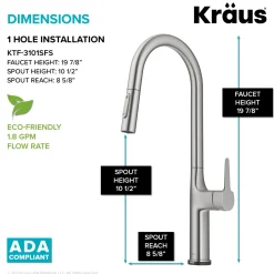 Online Oletto Tall Modern Single-Handle Touch Activated with Pull Down Sprayer in Spot Free Stainless Steel Touchless, Sensor And Tap Activated Kitchen Faucets