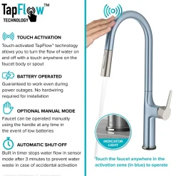 Online Oletto Tall Modern Single-Handle Touch Activated with Pull Down Sprayer in Spot Free Stainless Steel Touchless, Sensor And Tap Activated Kitchen Faucets