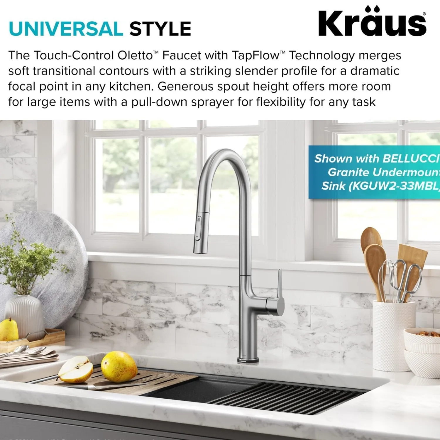 Online Oletto Tall Modern Single-Handle Touch Activated with Pull Down Sprayer in Spot Free Stainless Steel Touchless, Sensor And Tap Activated Kitchen Faucets