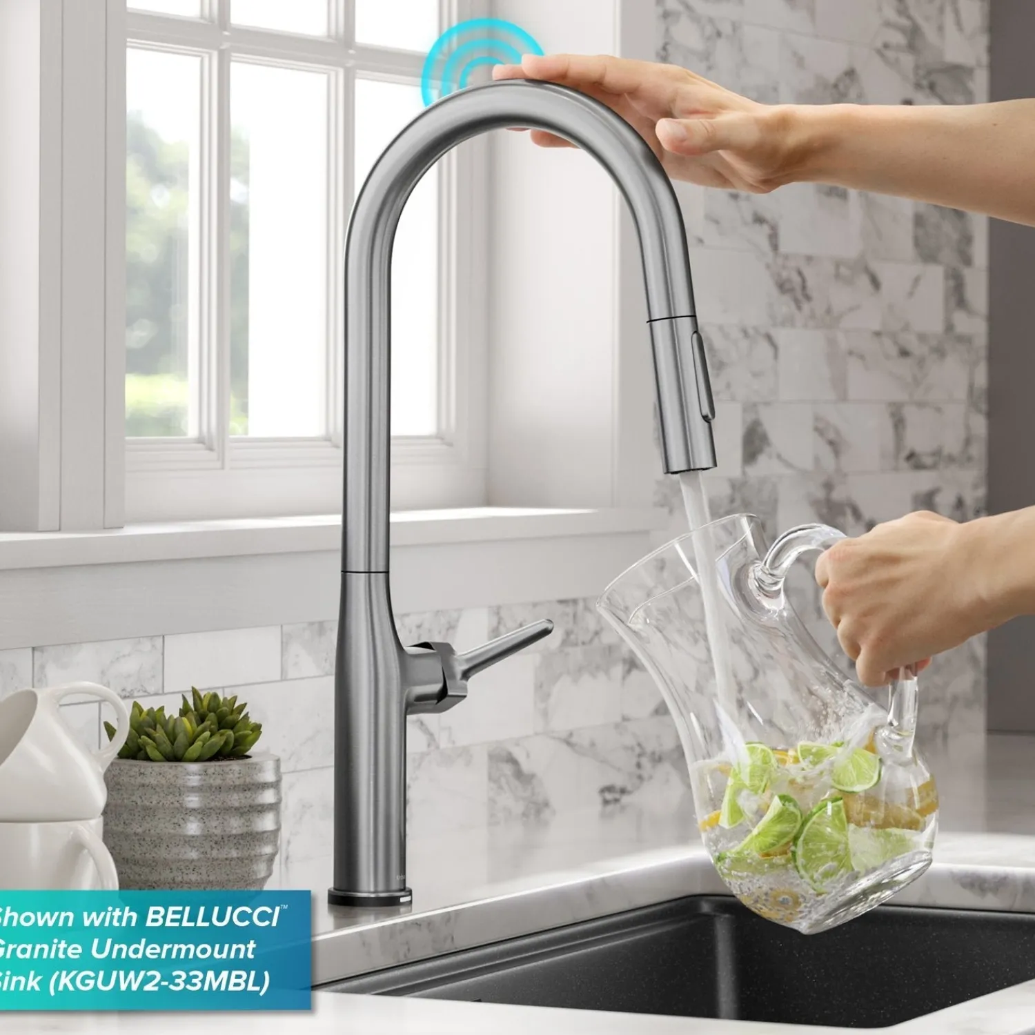 Online Oletto Tall Modern Single-Handle Touch Activated with Pull Down Sprayer in Spot Free Stainless Steel Touchless, Sensor And Tap Activated Kitchen Faucets