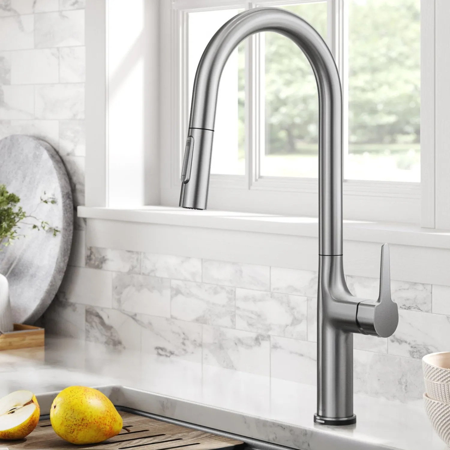 Online Oletto Tall Modern Single-Handle Touch Activated with Pull Down Sprayer in Spot Free Stainless Steel Touchless, Sensor And Tap Activated Kitchen Faucets