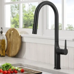 Online Oletto Tall Modern Single-Handle Touch Activated with Pull Down Sprayer in Matte Black Touchless, Sensor And Tap Activated Kitchen Faucets