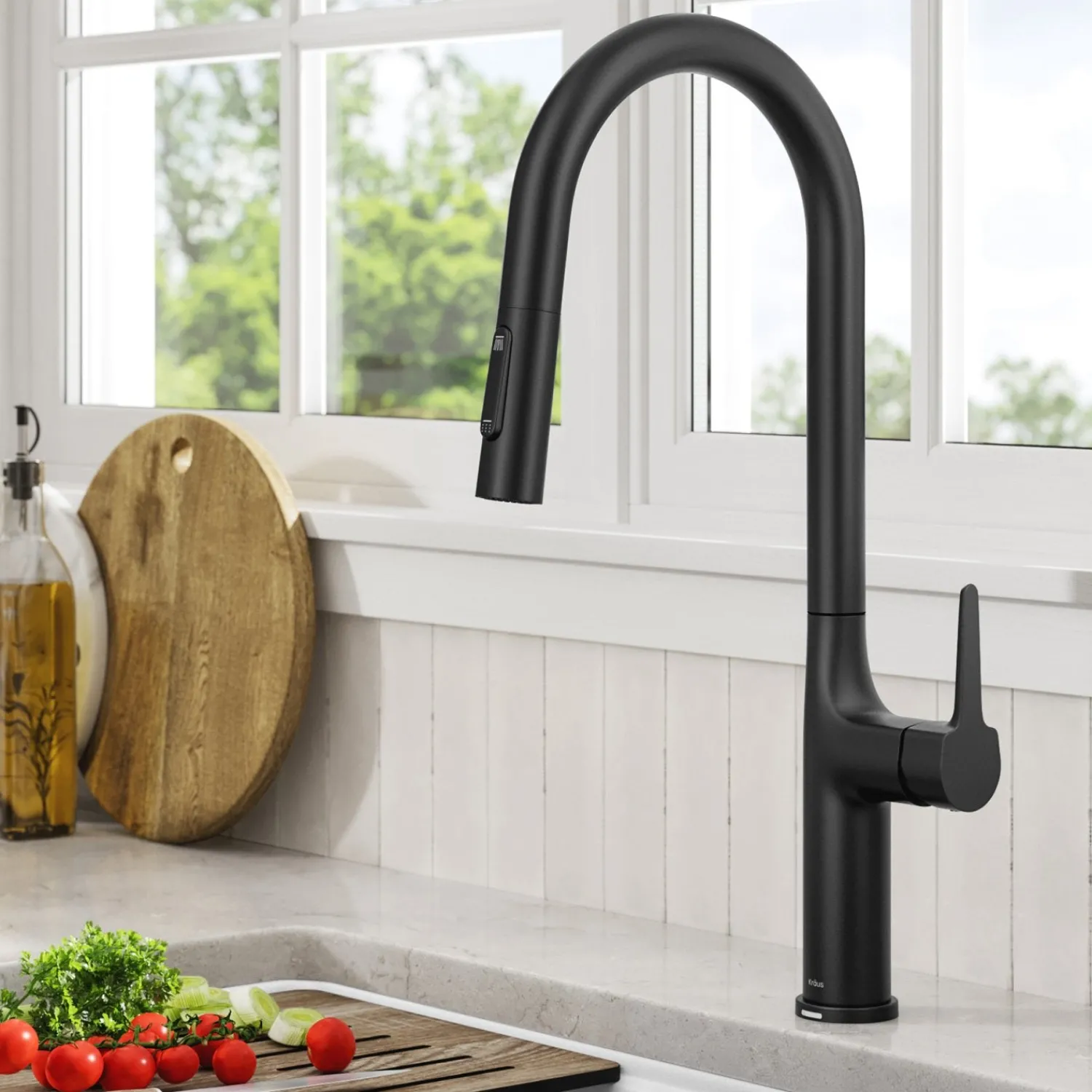 Online Oletto Tall Modern Single-Handle Touch Activated with Pull Down Sprayer in Matte Black Touchless, Sensor And Tap Activated Kitchen Faucets