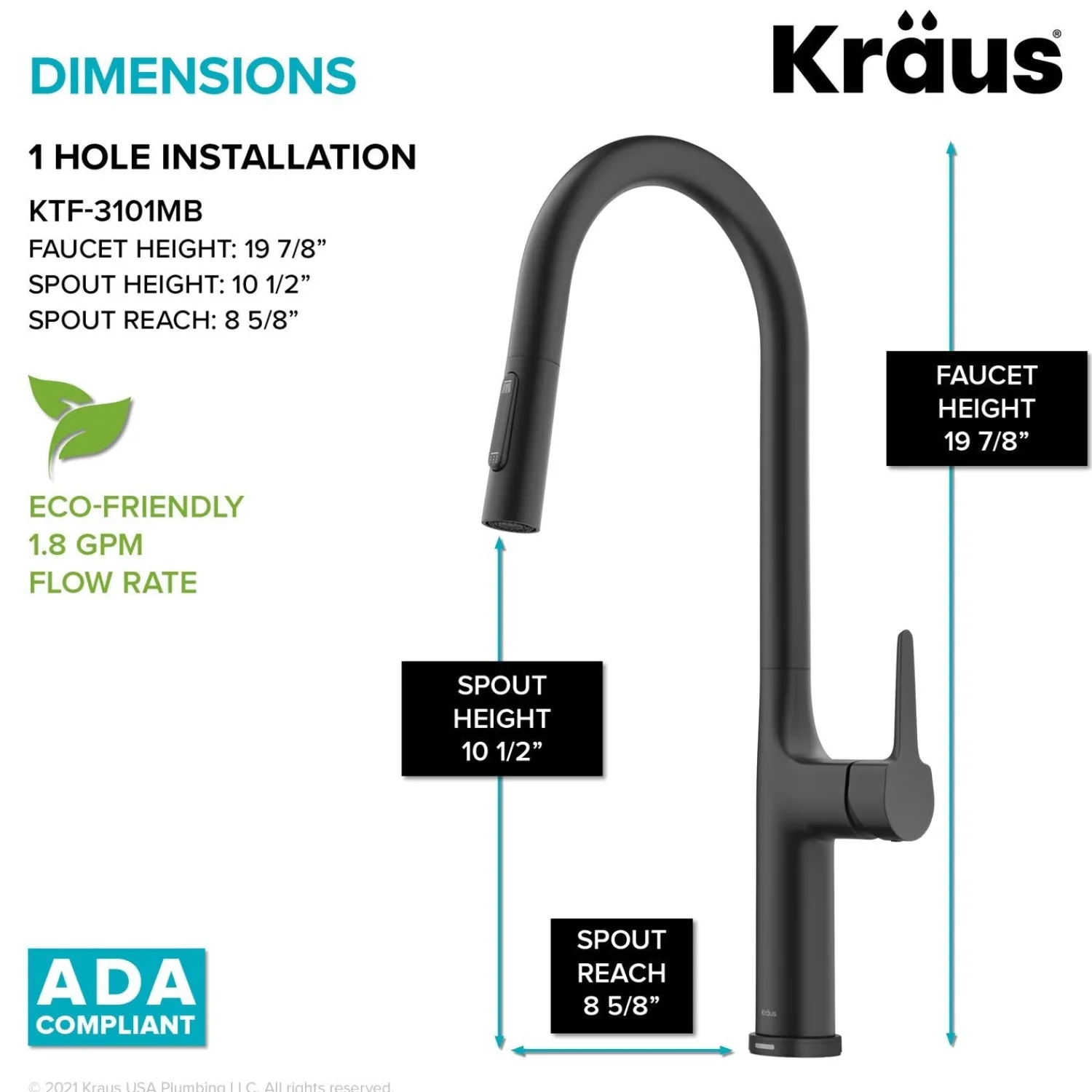 Online Oletto Tall Modern Single-Handle Touch Activated with Pull Down Sprayer in Matte Black Touchless, Sensor And Tap Activated Kitchen Faucets