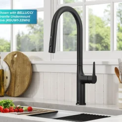 Online Oletto Tall Modern Single-Handle Touch Activated with Pull Down Sprayer in Matte Black Touchless, Sensor And Tap Activated Kitchen Faucets