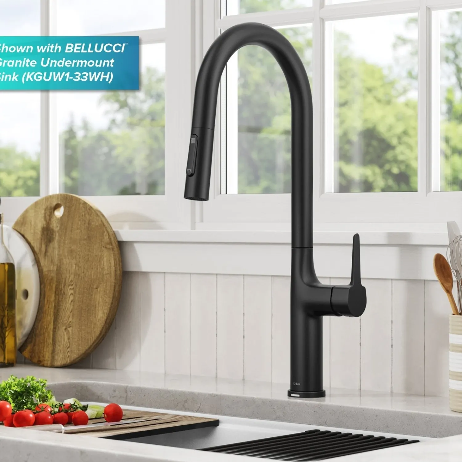 Online Oletto Tall Modern Single-Handle Touch Activated with Pull Down Sprayer in Matte Black Touchless, Sensor And Tap Activated Kitchen Faucets