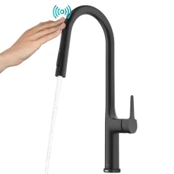 Online Oletto Tall Modern Single-Handle Touch Activated with Pull Down Sprayer in Matte Black Touchless, Sensor And Tap Activated Kitchen Faucets