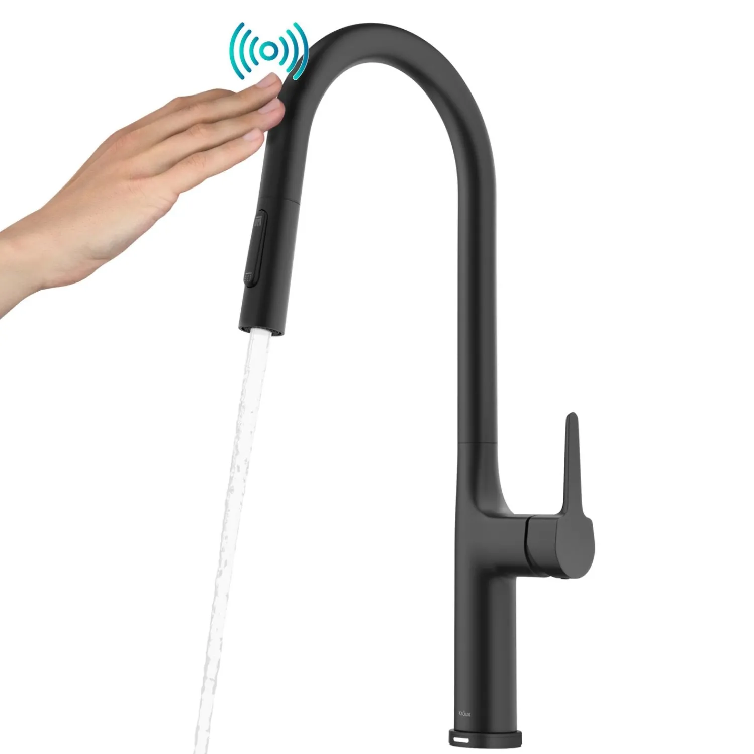 Online Oletto Tall Modern Single-Handle Touch Activated with Pull Down Sprayer in Matte Black Touchless, Sensor And Tap Activated Kitchen Faucets