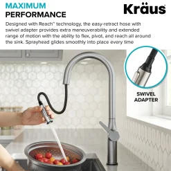 Online Oletto Tall Modern Single-Handle Touch Activated with Pull Down Sprayer in Matte Black Touchless, Sensor And Tap Activated Kitchen Faucets