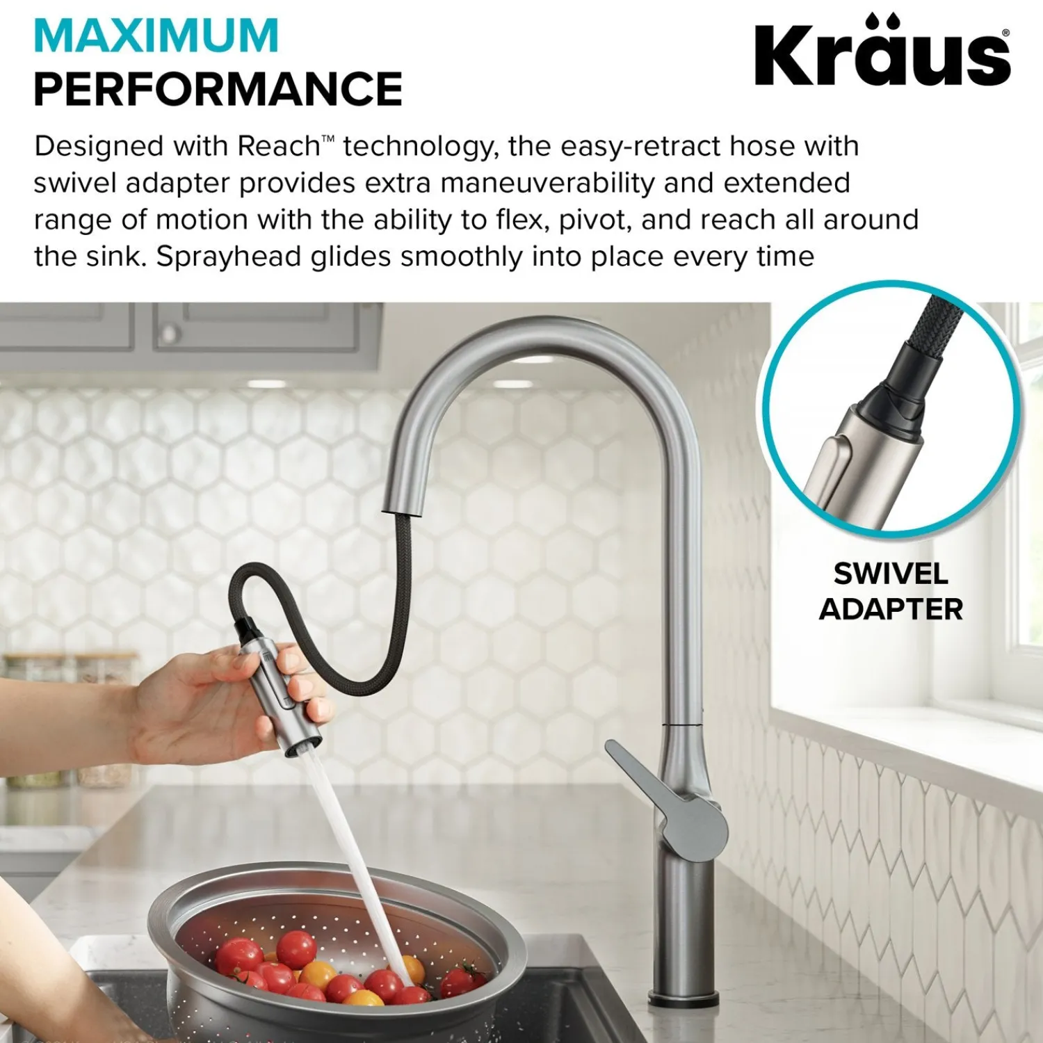 Online Oletto Tall Modern Single-Handle Touch Activated with Pull Down Sprayer in Matte Black Touchless, Sensor And Tap Activated Kitchen Faucets