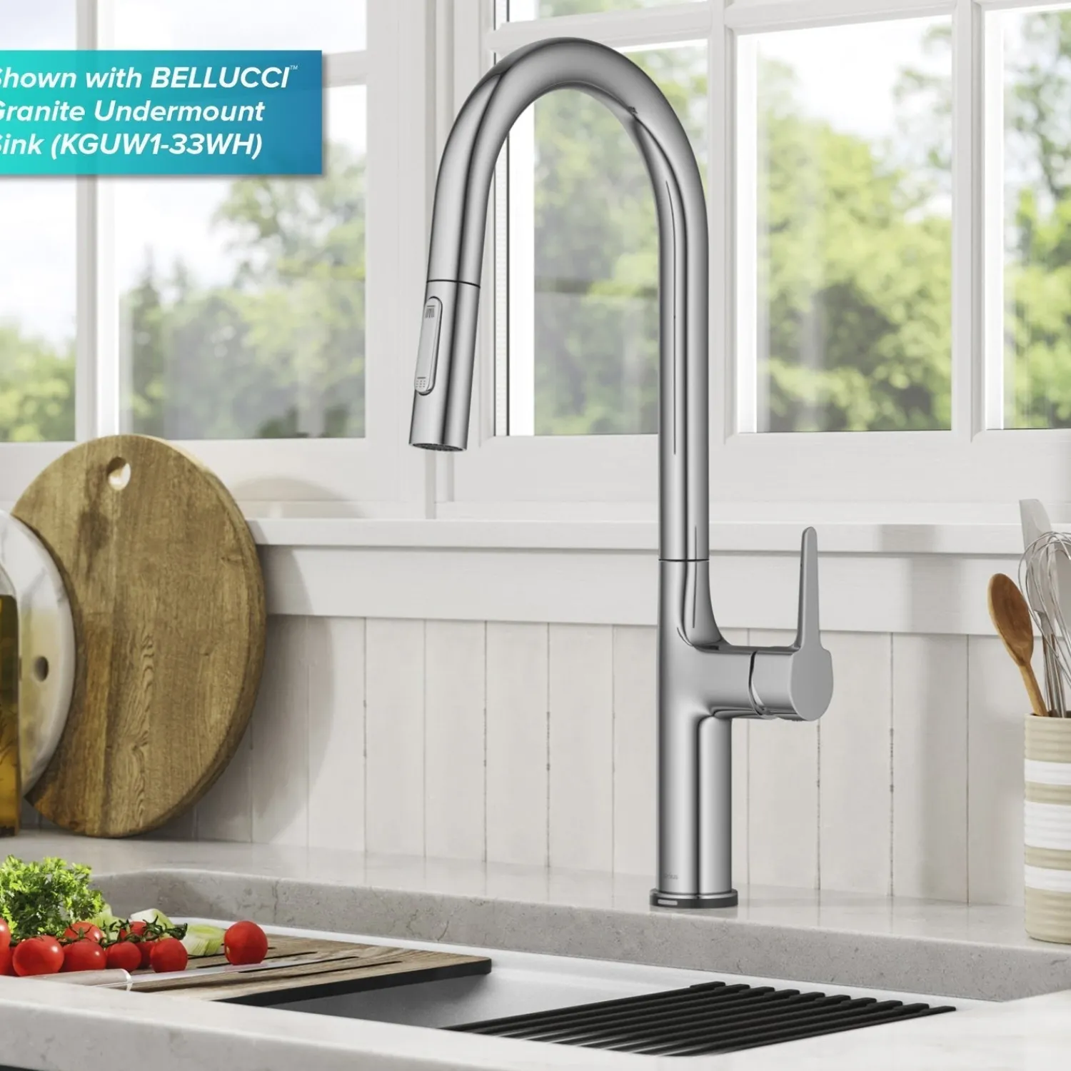 New Oletto Tall Modern Single-Handle Touch Activated with Pull Down Sprayer in Chrome Touchless, Sensor And Tap Activated Kitchen Faucets