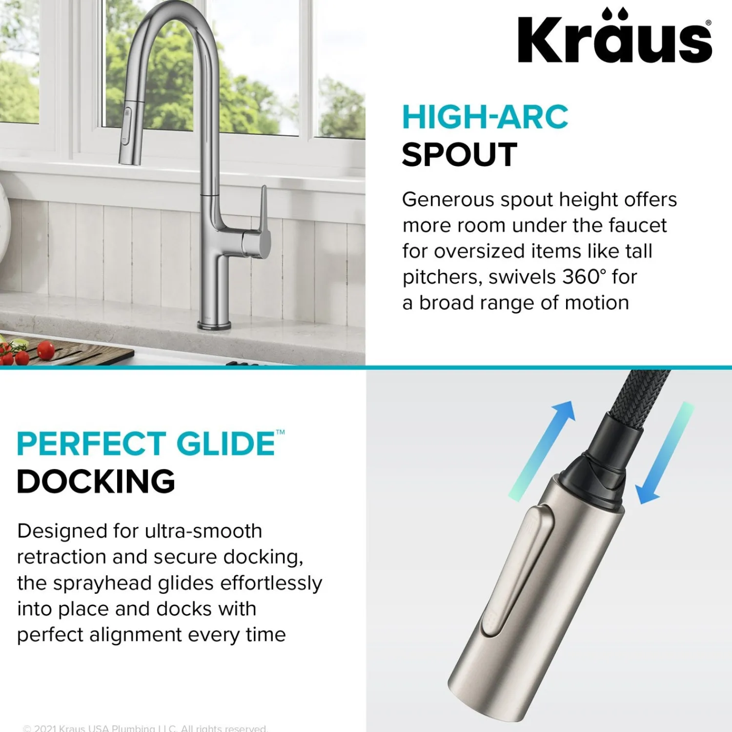 New Oletto Tall Modern Single-Handle Touch Activated with Pull Down Sprayer in Chrome Touchless, Sensor And Tap Activated Kitchen Faucets