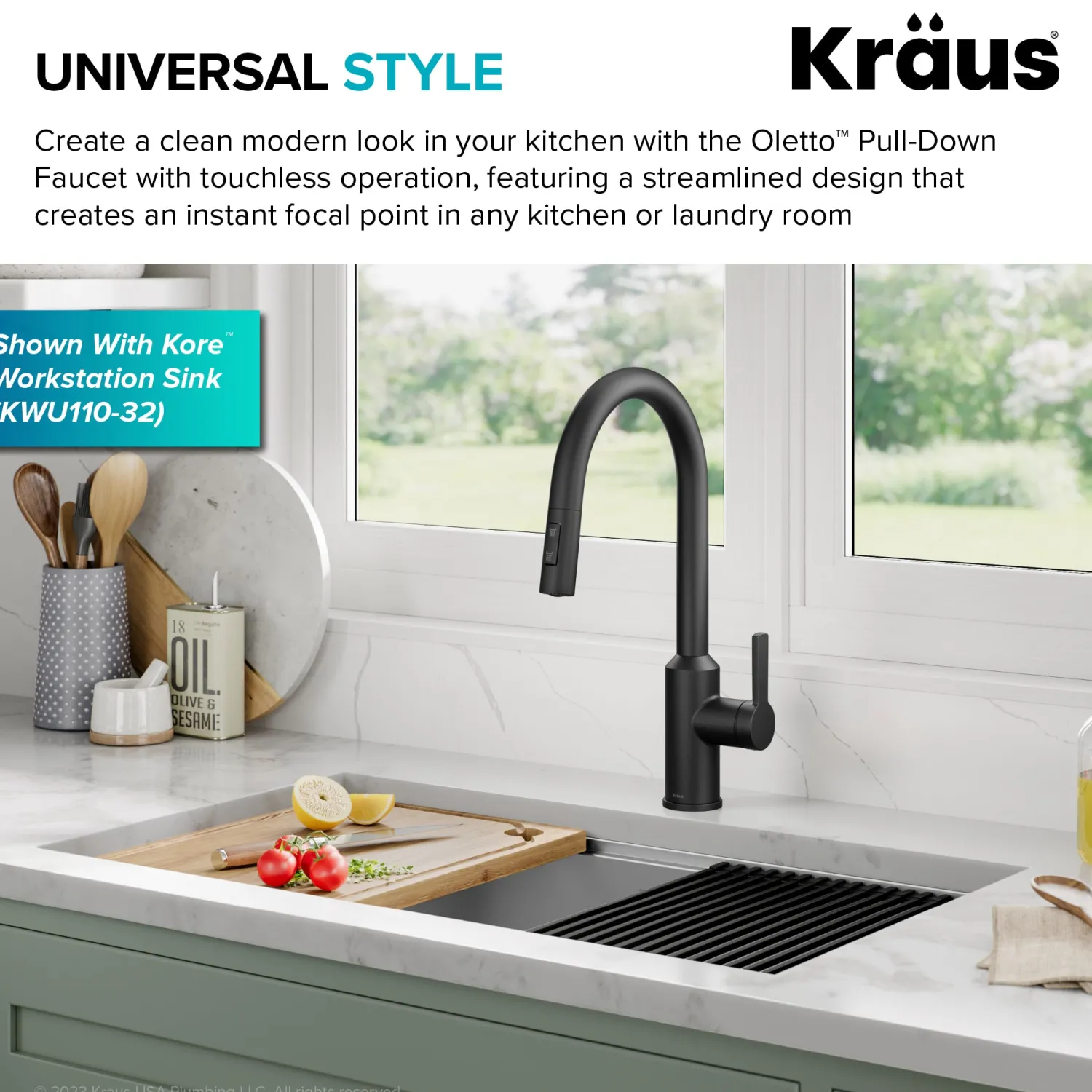 Clearance Oletto Touchless Pull-Down Kitchen Faucet in Matte Black Touchless, Sensor And Tap Activated Kitchen Faucets|Single Hole