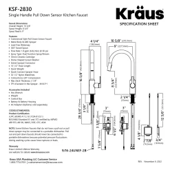 Oletto Touchless Pull-Down Kitchen Faucet in Spot-Free Antique Champagne Bronze Touchless, Sensor And Tap Activated Kitchen Faucets|Single Hole