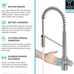 Online Oletto Touchless Pull-Down Single Handle Faucet in Spot Free Stainless Steel Touchless, Sensor And Tap Activated Kitchen Faucets|Single Hole