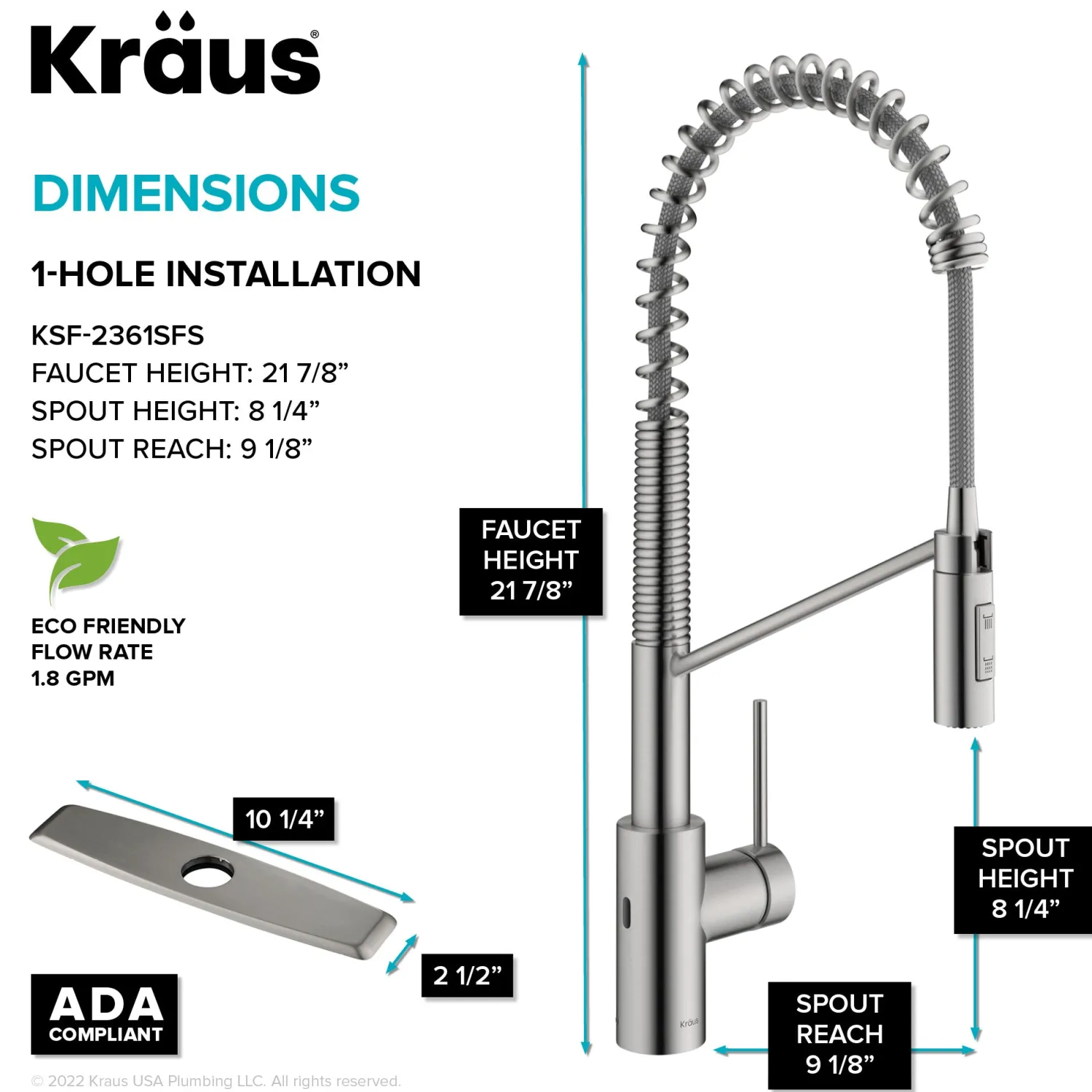 Online Oletto Touchless Pull-Down Single Handle Faucet in Spot Free Stainless Steel Touchless, Sensor And Tap Activated Kitchen Faucets|Single Hole