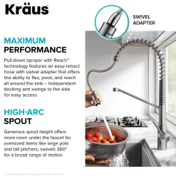Online Oletto Touchless Pull-Down Single Handle Faucet in Spot Free Stainless Steel Touchless, Sensor And Tap Activated Kitchen Faucets|Single Hole