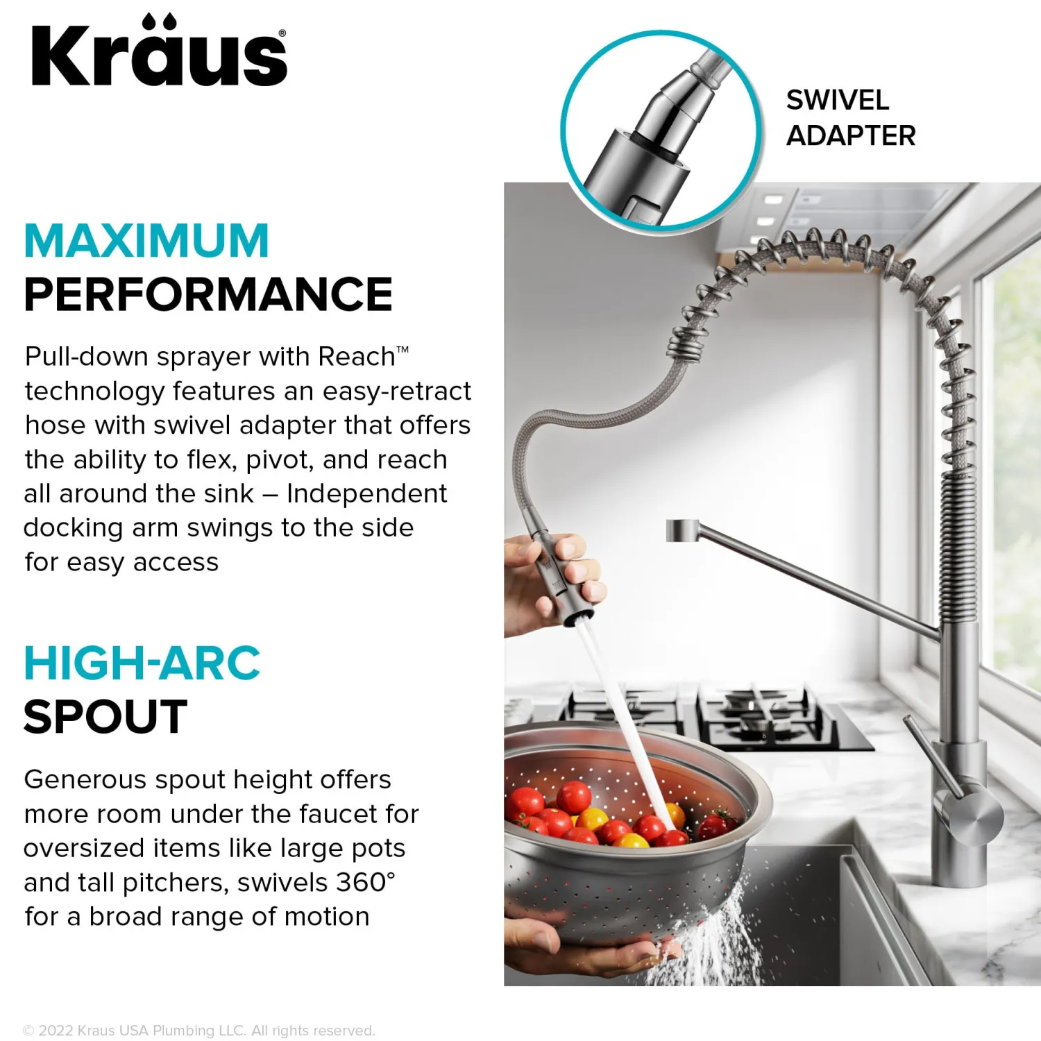 Online Oletto Touchless Pull-Down Single Handle Faucet in Spot Free Stainless Steel Touchless, Sensor And Tap Activated Kitchen Faucets|Single Hole
