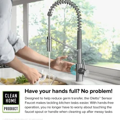 Online Oletto Touchless Pull-Down Single Handle Faucet in Spot Free Stainless Steel Touchless, Sensor And Tap Activated Kitchen Faucets|Single Hole