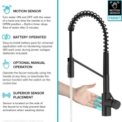 Sale Oletto Touchless Pull-Down Single Handle Faucet in Matte Black Touchless, Sensor And Tap Activated Kitchen Faucets|Single Hole