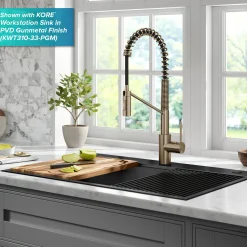 Discount Oletto Touchless Pull-Down Single Handle Faucet in Spot Free Antique Champagne Bronze Touchless, Sensor And Tap Activated Kitchen Faucets|Single Hole