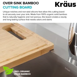 Clearance Organic Solid Bamboo Cutting Board for Kitchen Sink, 18.5" x 12" Cutting Boards