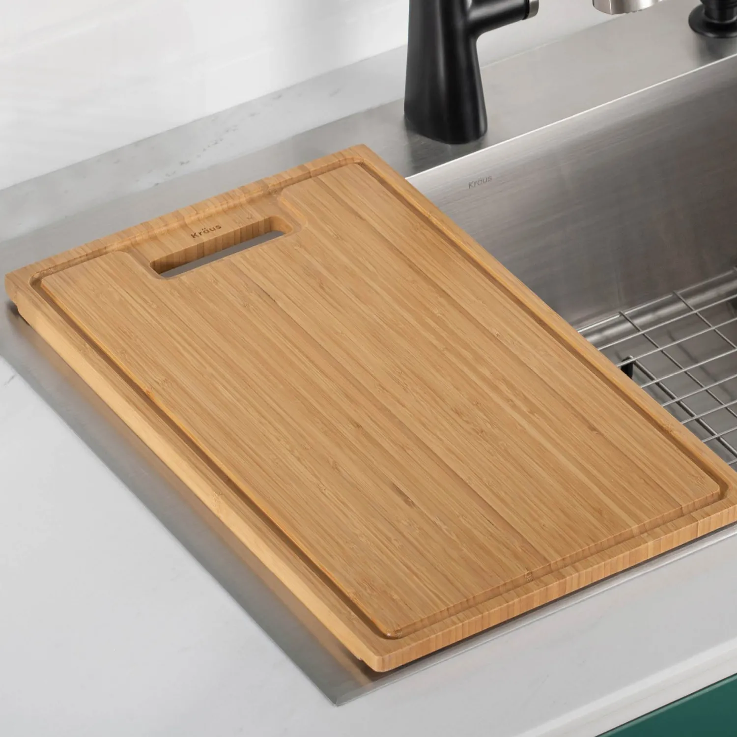 Clearance Organic Solid Bamboo Cutting Board for Kitchen Sink, 18.5" x 12" Cutting Boards
