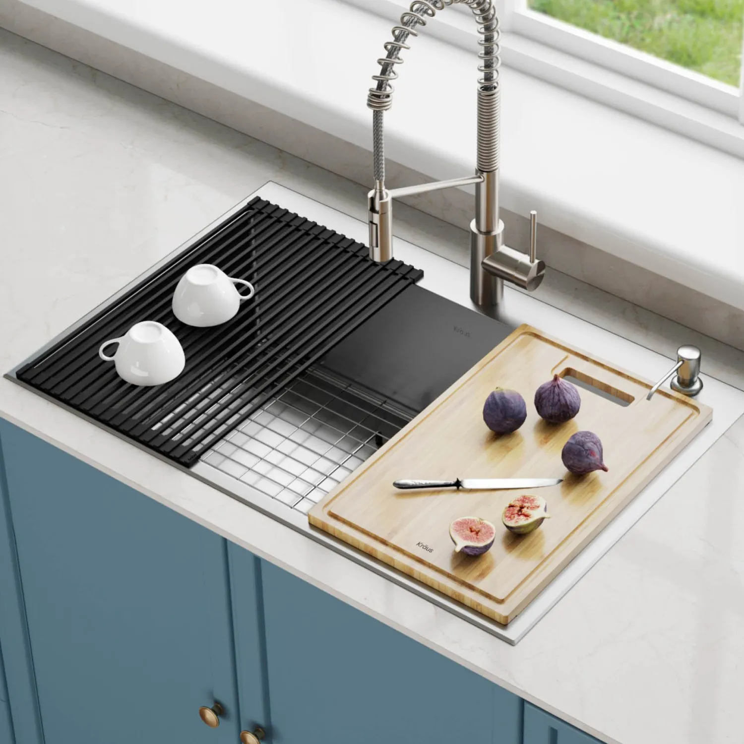 Outlet Organic Solid Bamboo Cutting Board for Kitchen Sink, 17.5" x 12" Cutting Boards