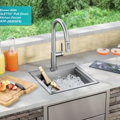 Sale 15" × 15" Outdoor T-316 Marine Grade Workstation Sink with Cutting Board | KWT321-15-316 Outdoor Sinks & Accessories|Laundry Room Chevron Down Icon