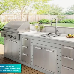Hot 15" × 15" Outdoor T-316 Marine Grade Workstation Sink with Marine-Grade Lid | KCA-1800 Outdoor Sinks & Accessories|Laundry Room Chevron Down Icon