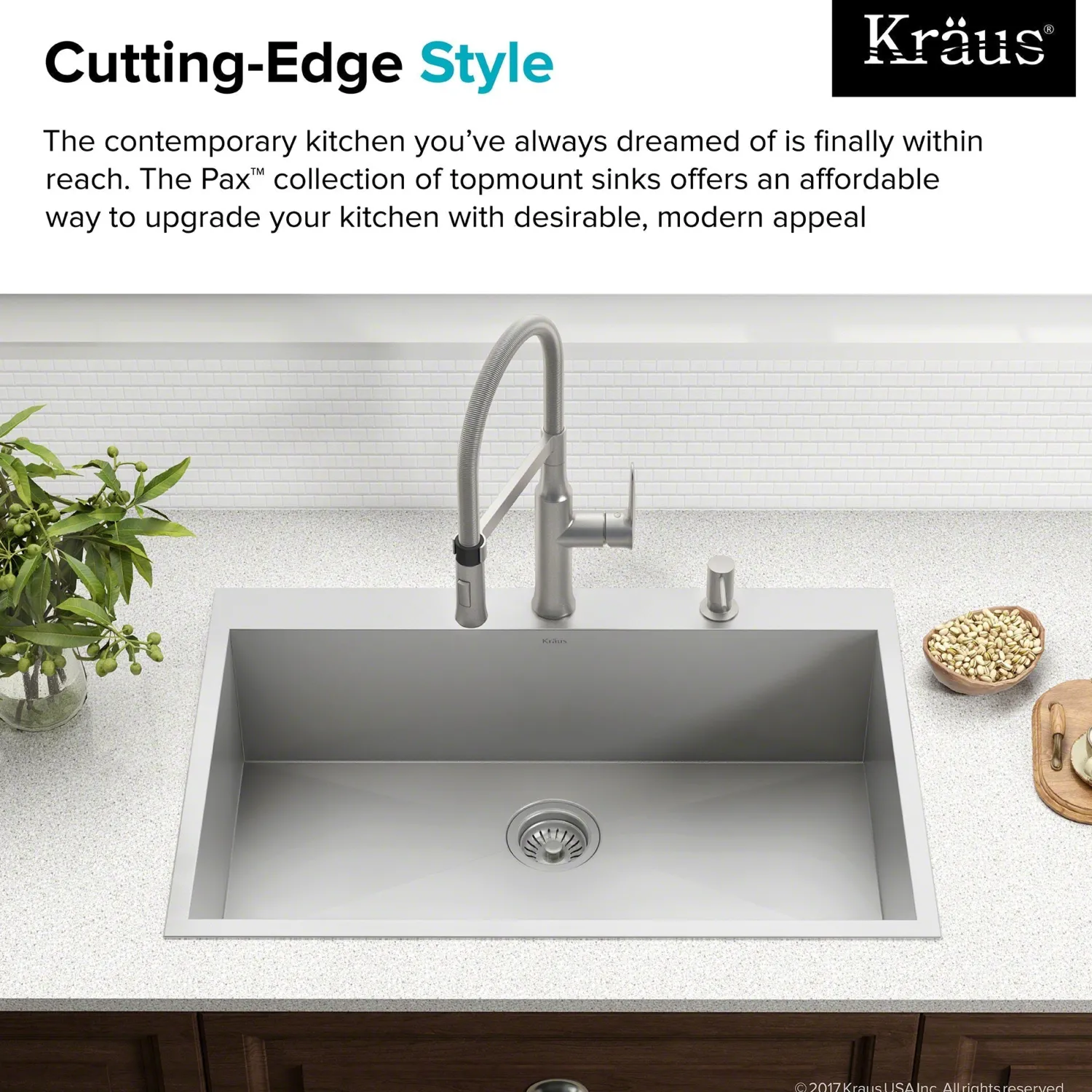 Hot Pax Zero-Radius 33" Handmade Topmount Single Bowl 16 Gauge Stainless Steel Drop-In Kitchen Sink with 2 Pre-Drilled Holes Drop-In / Top Mount Sinks|Stainless Steel Sinks
