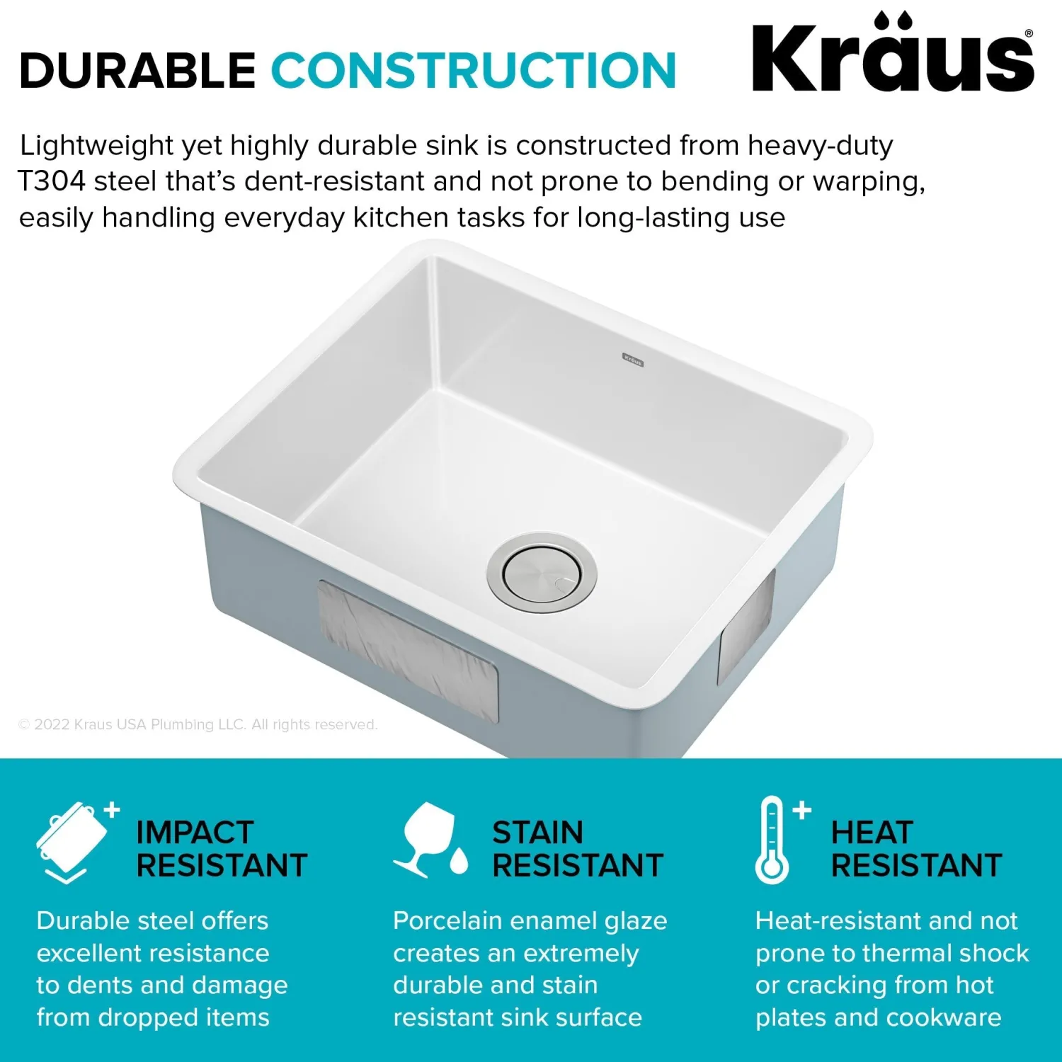 Discount Pintura 21" Undermount Enameled Single Bowl Kitchen Sink in White Single Bowl Sinks|Undermount Sinks
