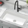 Outlet Pintura 32" Undermount Porcelain Enameled Steel Kitchen Sink in White Single Bowl Sinks|Undermount Sinks