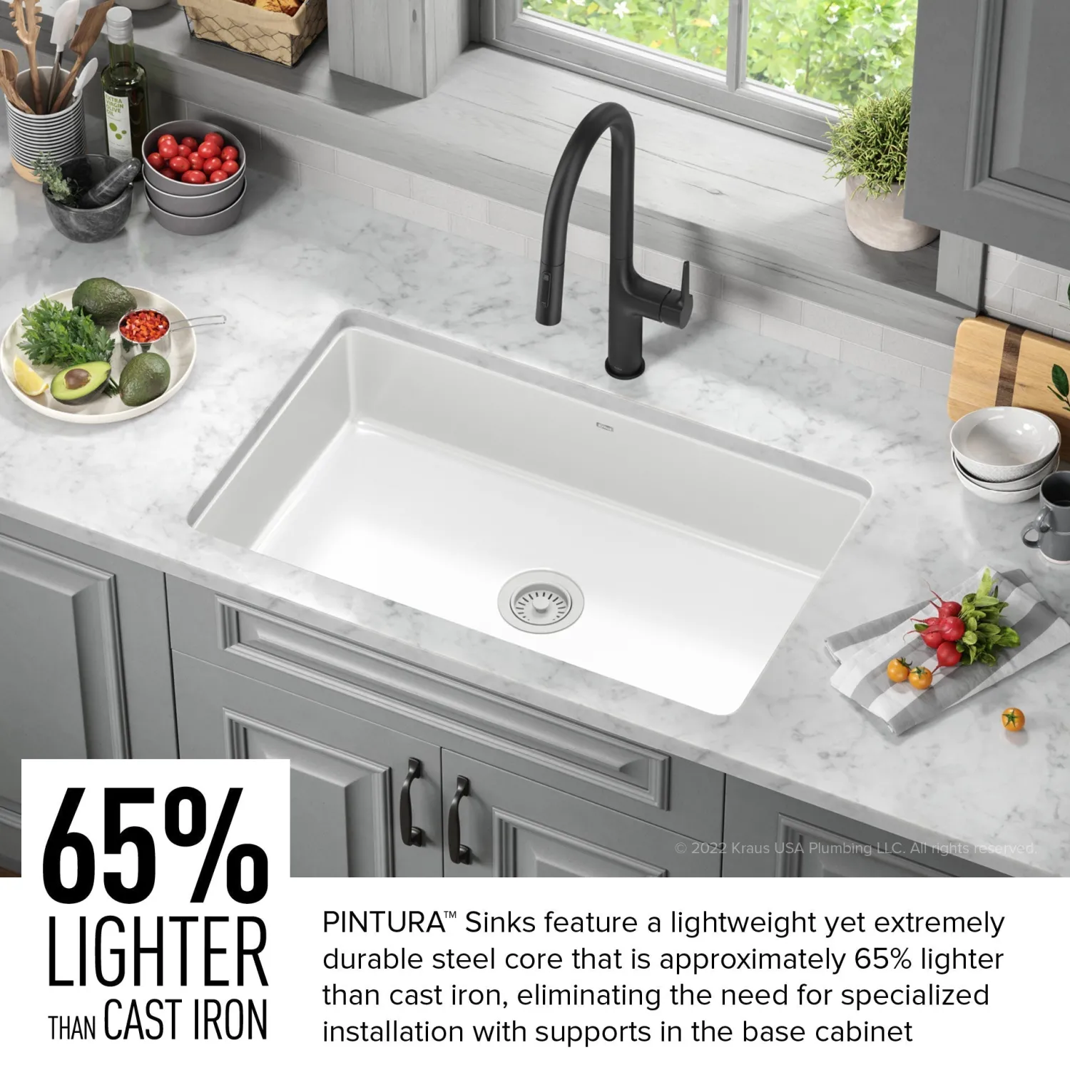 Outlet Pintura 32" Undermount Porcelain Enameled Steel Kitchen Sink in White Single Bowl Sinks|Undermount Sinks