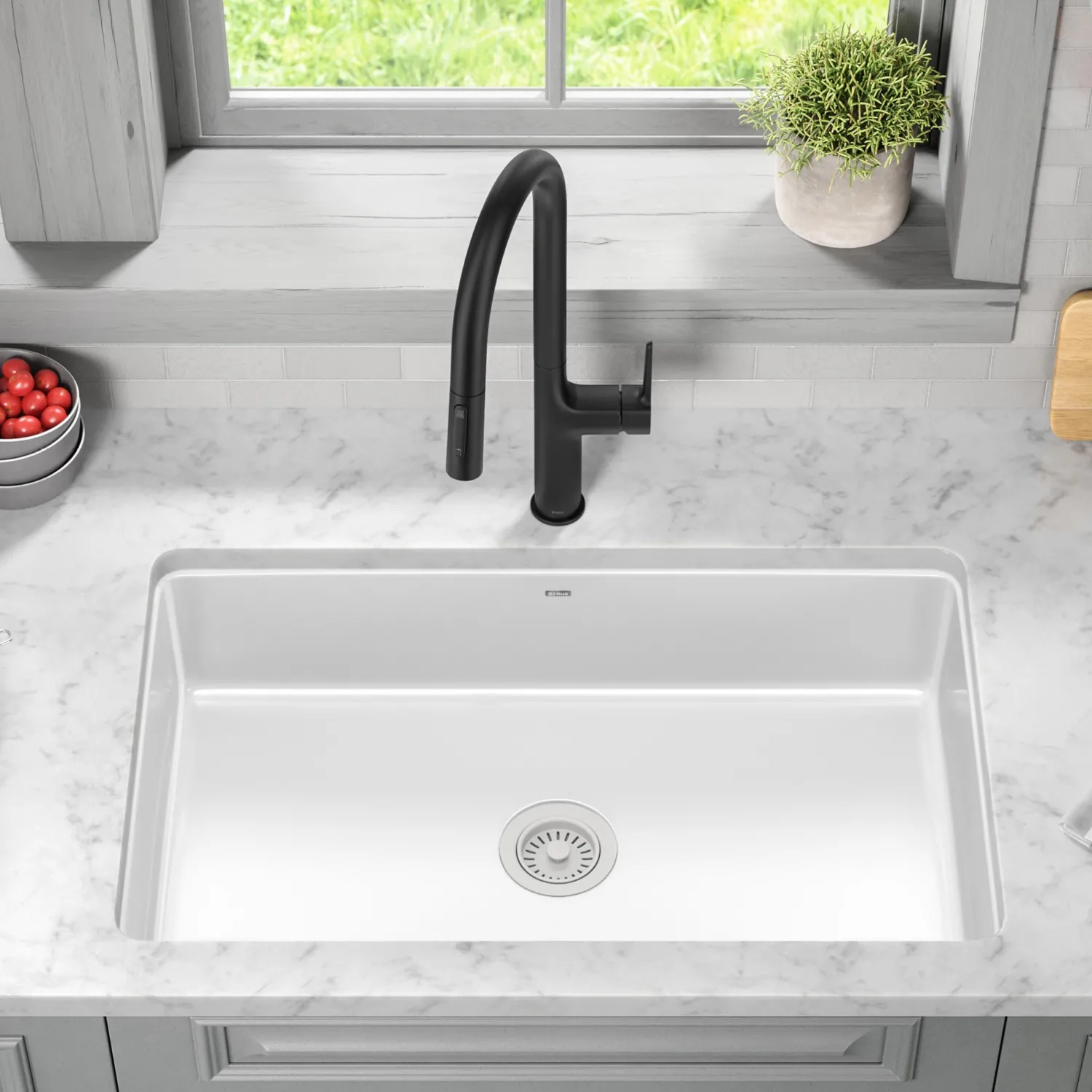 Outlet Pintura 32" Undermount Porcelain Enameled Steel Kitchen Sink in White Single Bowl Sinks|Undermount Sinks