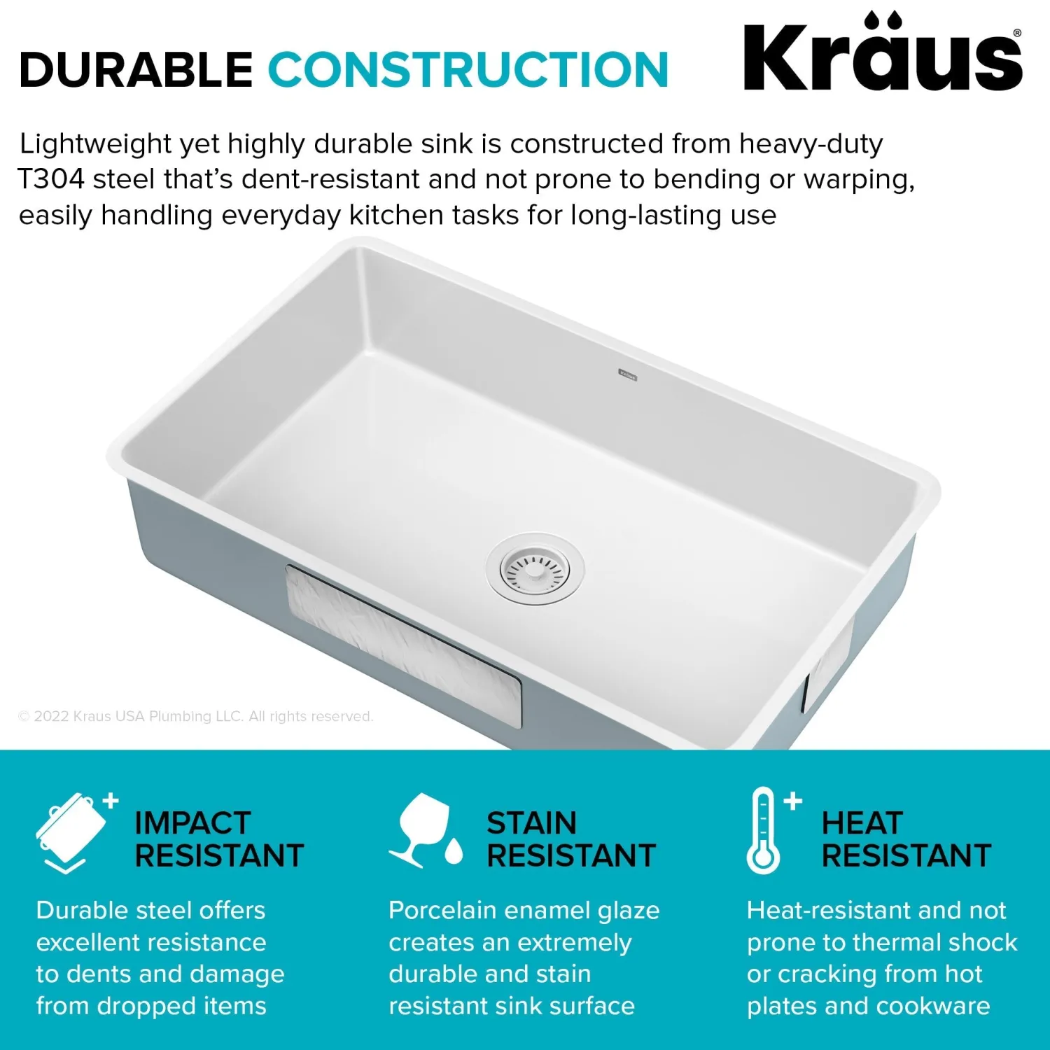 Outlet Pintura 32" Undermount Porcelain Enameled Steel Kitchen Sink in White Single Bowl Sinks|Undermount Sinks