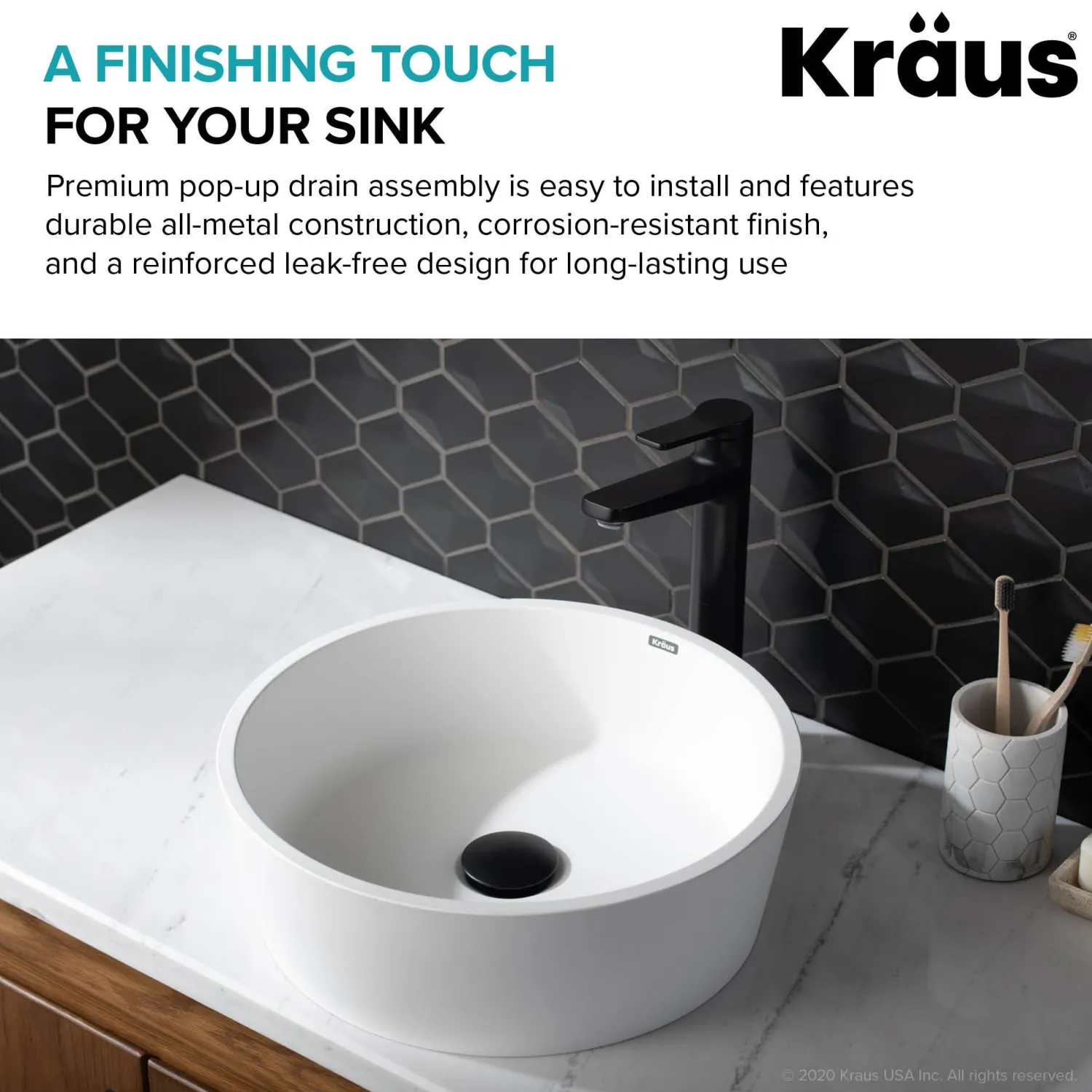 Sale Pop-Up Drain for Bathroom Sink in Matte Black Sink Drains|Overflow Bathroom Sink Drains