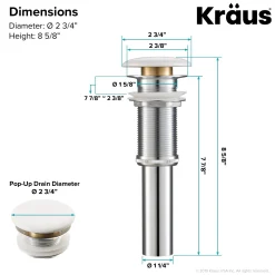 Clearance Pop-Up Drain with Porcelain Ceramic Top for Bathroom Sink without Overflow, Gloss Beige Sink Drains|Overflow Bathroom Sink Drains
