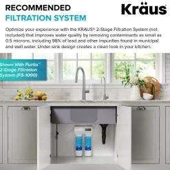 Best Purita 100% Lead-Free Kitchen Water Filter Faucet in Black and Brushed Brass Single Hole|Water Filter Faucets