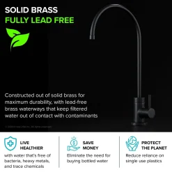 Sale Purita 100% Lead-Free Kitchen Water Filter Faucet in Matte Black Single Hole|Water Filter Faucets