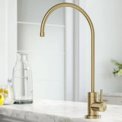 New Purita 100% Lead-Free Kitchen Water Filter Faucet in Spot Free Antique Champagne Bronze Single Hole|Water Filter Faucets