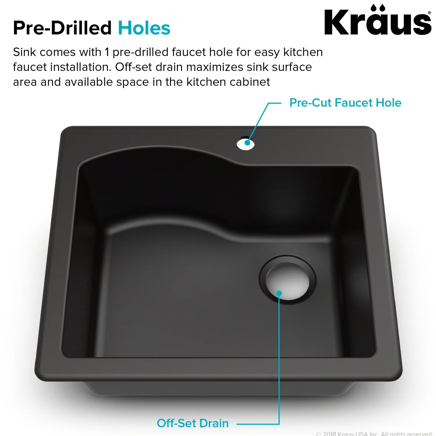 Clearance Quarza 25" Dual Mount Composite Kitchen Sink and Strainer in Black Drop-In / Top Mount Sinks|Single Bowl Sinks