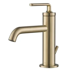 Sale Ramus Single Handle Bathroom Sink Faucet with Lift Rod Drain in Brushed Gold Single Hole
