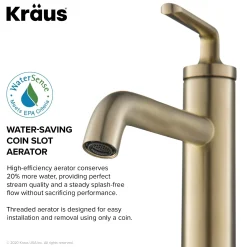 Sale Ramus Single Handle Bathroom Sink Faucet with Lift Rod Drain in Brushed Gold Single Hole