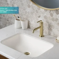 Sale Ramus Single Handle Bathroom Sink Faucet with Lift Rod Drain in Brushed Gold Single Hole